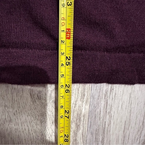 100% Extra Fine Merino Wool Sweater Men's Burgundy Zip-Up XL - Picture 6 of 8